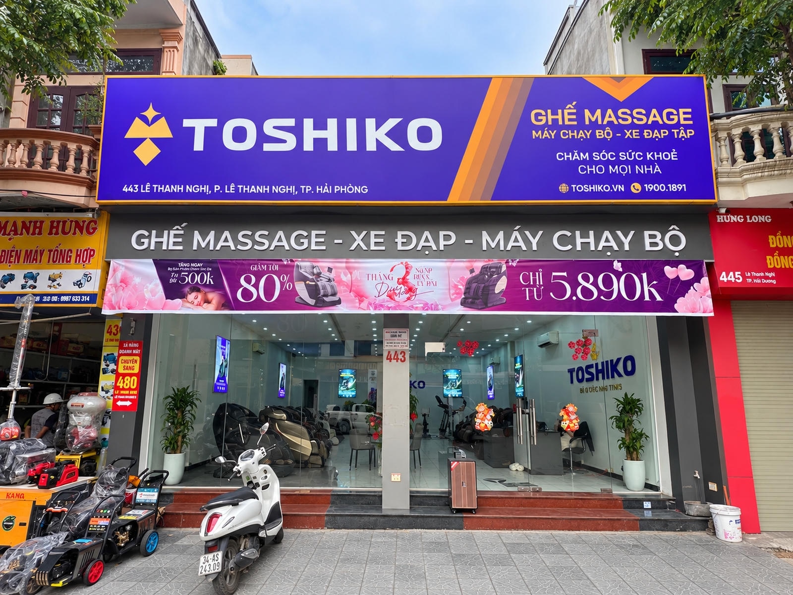 Mặt tiền Toshiko Lê Thanh Nghị - Hải Phòng (Địa chỉ cũ 443 Lê Thanh Nghị, P. Lê Thanh Nghị, Tp. Hải Dương)